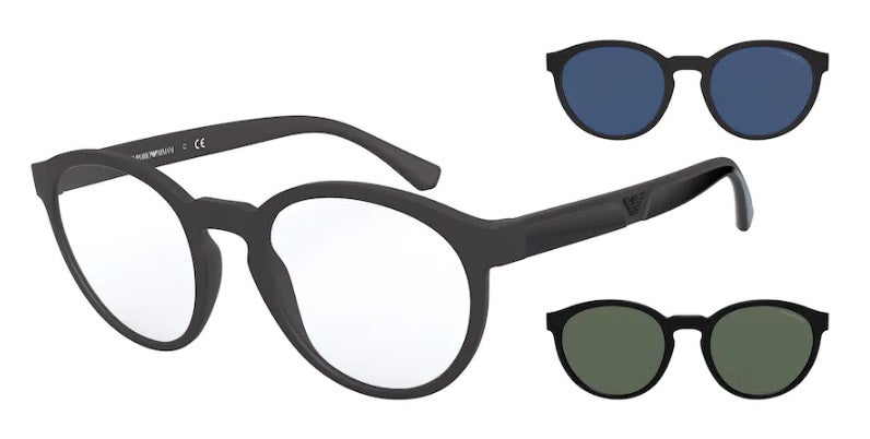 EMPORIO ARMANI Unisex Round Eyeglasses Frame - Lens Size: 52 mm - Image 3